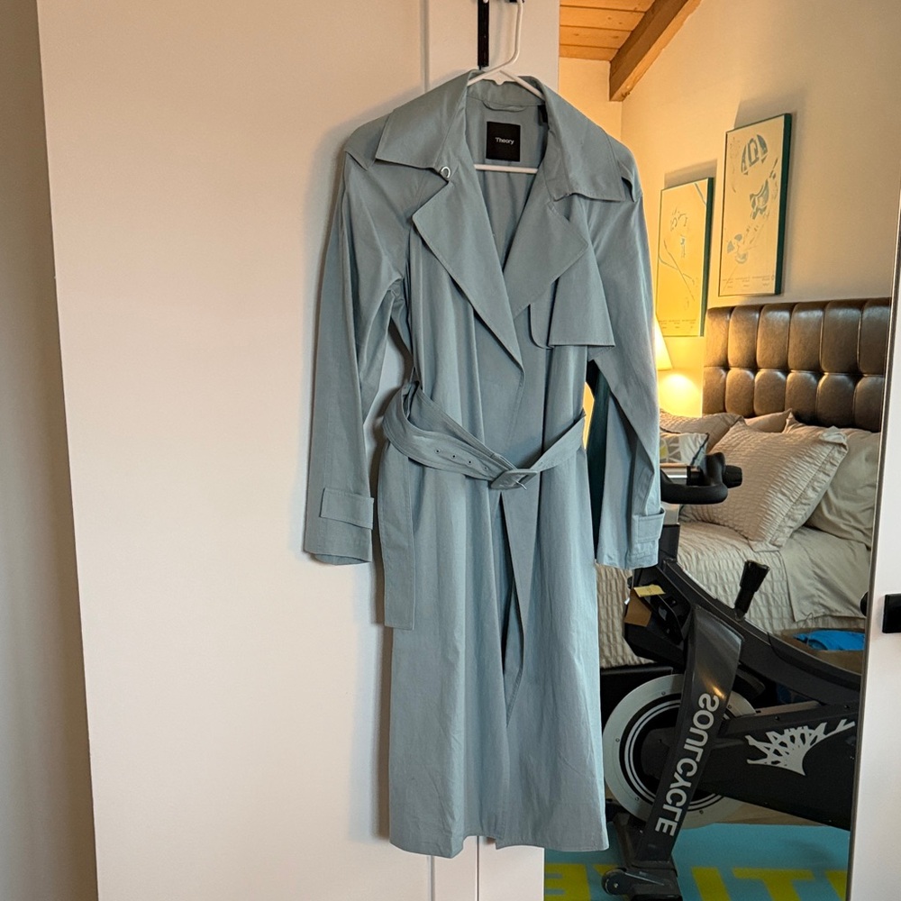 Theory Light Blue Trench Coat